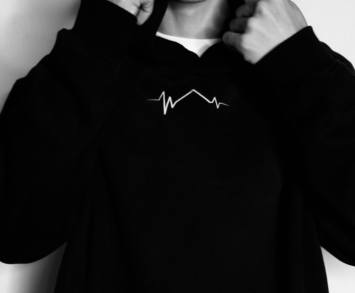 42🚀 Reality^ Washed Dyed Fleece Black Hoodie